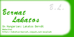 bernat lakatos business card