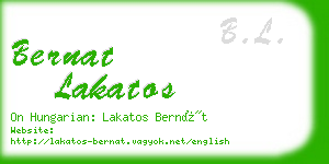 bernat lakatos business card